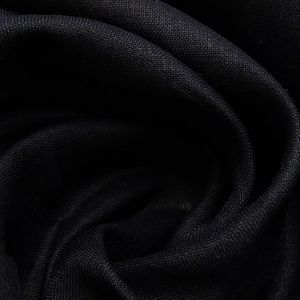 Tecido Cambraia de Linho Puro Premium, Cor Preta, Pantone: Black  