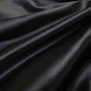 Tecido Cetim Satim Span Cor Preta, Pantone: Black 