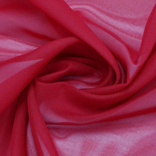 Tecido Crepe Chiffon Cor Vermelho Intenso, Pantone: 19-1763 TCX Racing Red 