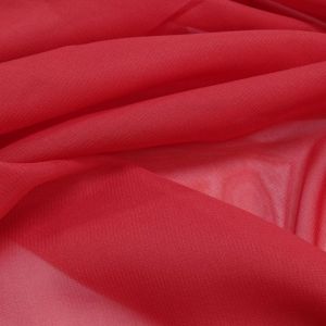 Tecido Crepe Chiffon Cor Vermelho Intenso, Pantone: 19-1763 TCX Racing Red 