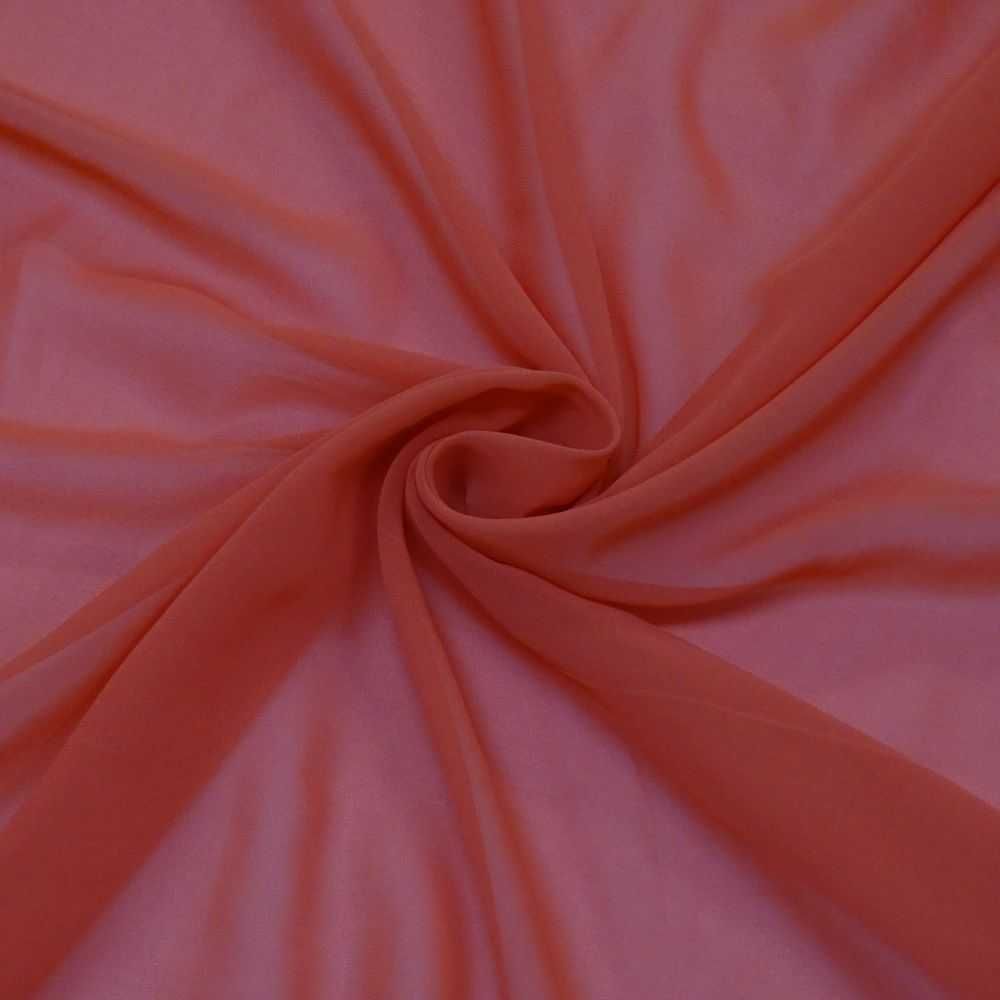 Tecido Crepe Hi Mult Chiffon Cor Coral, Pantone: 17-1744TCX Calypso Coral 