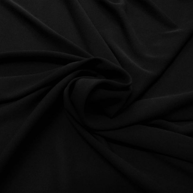 Tecido Crepe Chiffon Premium Cor Preta, Pantone: Black 