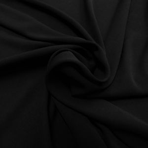 Tecido Crepe Chiffon Premium Cor Preta, Pantone: Black 