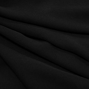 Tecido Crepe Chiffon Premium Cor Preta, Pantone: Black 