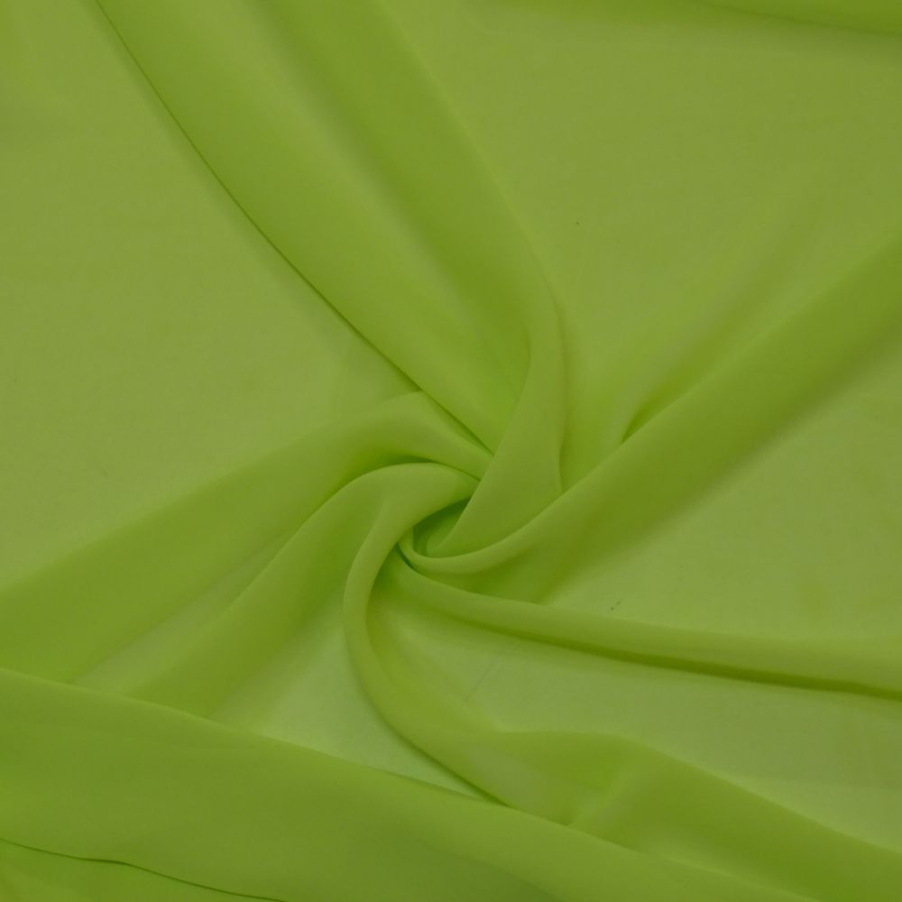 Tecido Crepe Georgete Premium Cor Verde Limão Claro, Pantone: 13-0550TCX Lime Punch  