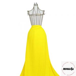 Tecido Crepe Moss de Viscose Cor Amarelo, Pantone: 12-0736TCX  