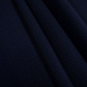 Tecido Alfaiataria Gabardine de Microfibra Azul Marinho Com Risca Azul Marinho Maquinetada 