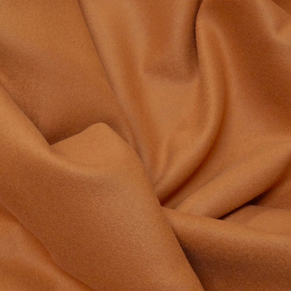 Tecido Lã Batida Pesada Cor Terracota, Pantone: 17-1446 TCX Mango 