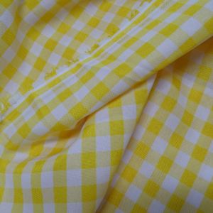 Tecido Atoalhado Oxford Egípcio Estampado Xadrez Cores Amarelo e Branco 