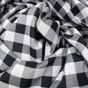 Tecido Atoalhado Oxford Egípcio Estampado Xadrez Cores Preto e Branco Tamanho 2x2