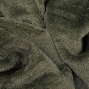 Tecido Aveludado Fleece Jacquard,  Cor Verde Oliva, Pantone: 17-0115 TCX Oil Green 