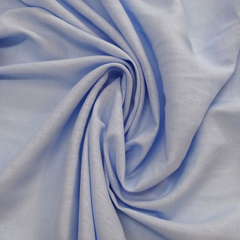 Tecido Cambraia de Linho Com Viscose Cor Azul Claro Pantone:  14-4122 TCX Airy Blue 