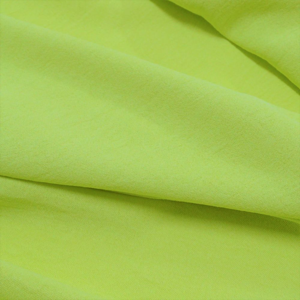 Tecido Crepe Duna Air Flow Tinto Cor Verde Limão Claro Pantone 14