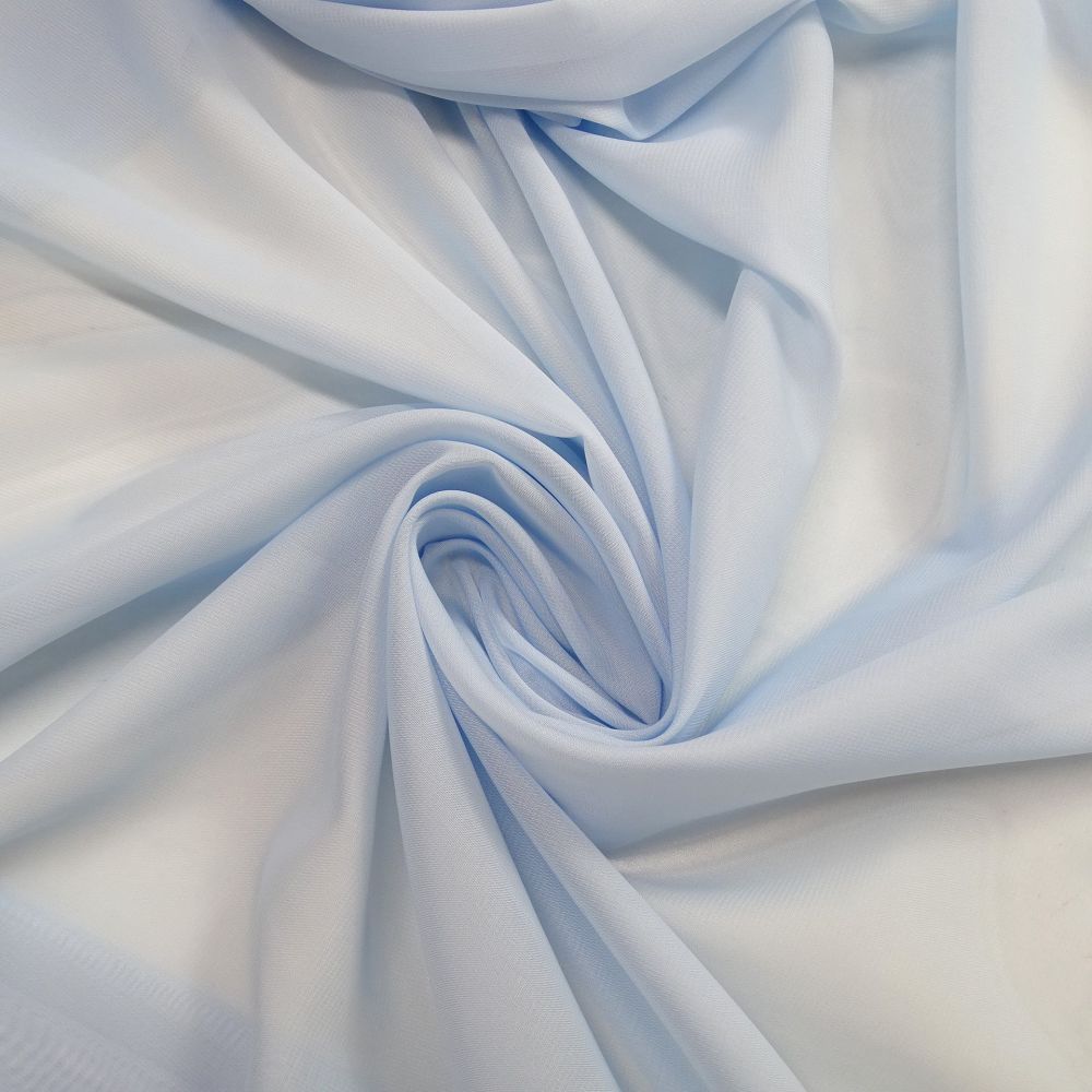 Tecido Crepe Chiffon Azul Serenity Pantone 14-4005 TCX Nantucket Breeze 