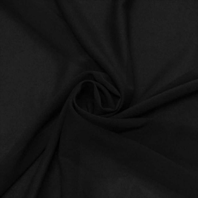 Tecido Crepe Chiffon Com Elastano Cor Preta, Pantone: Black  