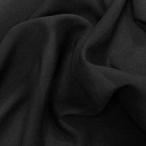 Tecido Crepe Chiffon Com Elastano Cor Preta, Pantone: Black  