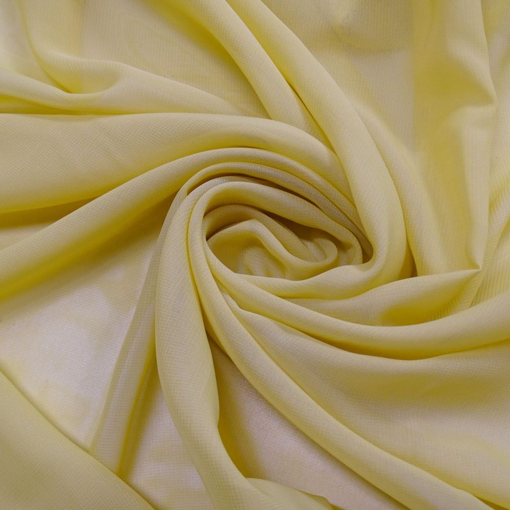 Tecido Crepe Chiffon Cor Amarela  Pantone 12-0720 TCX Mellow Yellow 