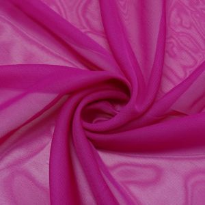 Tecido Crepe Chiffon Cor Fúcsia Pink, Pantone: 17-2031TCX Fuchsia Rose  