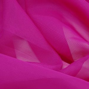 Tecido Crepe Chiffon Cor Fúcsia Pink, Pantone: 17-2031TCX Fuchsia Rose  