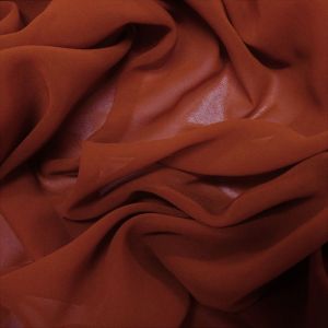 Tecido Crepe Chiffon Cor Terracota, Pantone: 18-1448 TCX Chili 