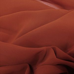 Tecido Crepe Chiffon Cor Terracota, Pantone: 18-1448 TCX Chili 