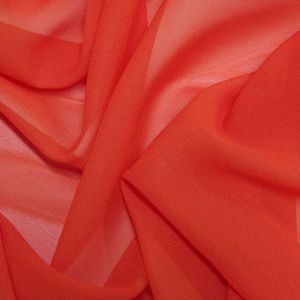 Tecido Crepe Chiffon Cor Laranja Queimado Terracota, Pantone:  18-1445 TPX Spicy Orange 