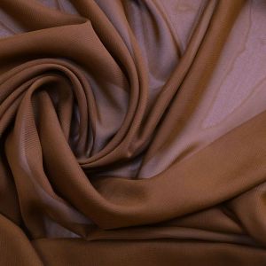 Tecido Crepe Chiffon Cor Marrom Toffee Pantone 18-1031TCX Toffee 