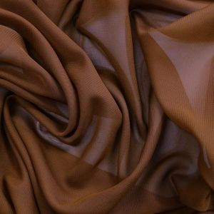 Tecido Crepe Chiffon Cor Marrom Toffee Pantone 18-1031TCX Toffee 