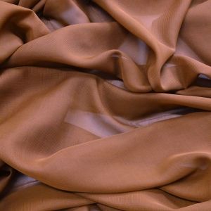 Tecido Crepe Chiffon Cor Marrom Toffee Pantone 18-1031TCX Toffee 