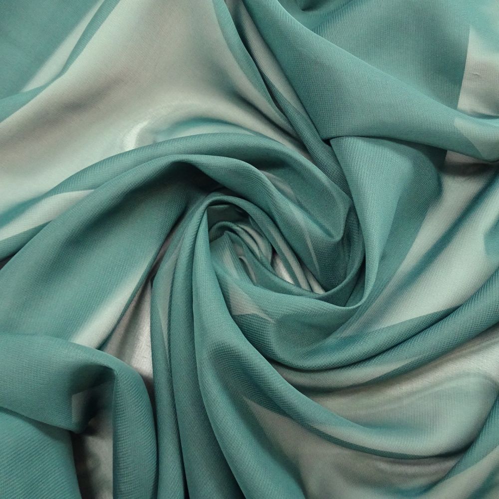 Tecido Crepe Chiffon Cor Verde Floresta Pantone 18-5315 TCX Bayberry