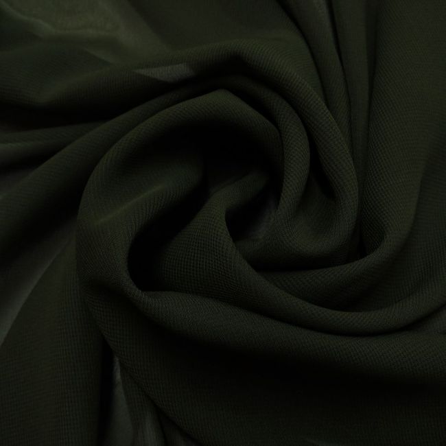 Tecido Crepe Chiffon Cor Verde Oliva Noite, Pantone: 19-0515 TCX Olive Night 