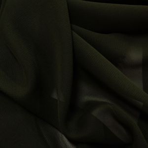 Tecido Crepe Chiffon Cor Verde Oliva Noite, Pantone: 19-0515 TCX Olive Night 