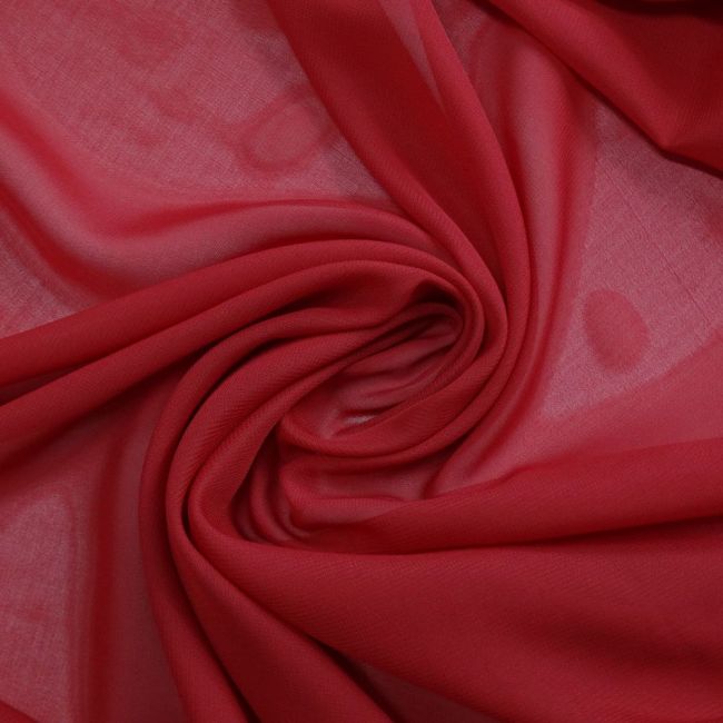 Tecido Crepe Chiffon Cor Vermelho Ferrari Pantone: 18-1643 TCX CARDINAL