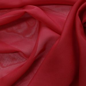 Tecido Crepe Chiffon Cor Vermelho Ferrari Pantone: 18-1643 TCX CARDINAL