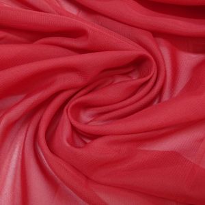 Tecido Crepe Chiffon Cor Vermelho Pantone 18-1660 TCX Tomato 