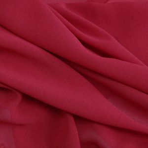 Tecido Crepe Georgete Cor Vermelho Vibrante Pantone 19-1764 TCX Lipstick