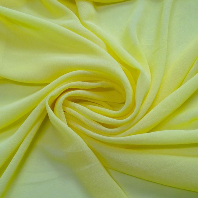 Tecido Crepe Georgete Premium Cor Amarelo Claro Pantone 11-0622 TCX Yellow Iris 