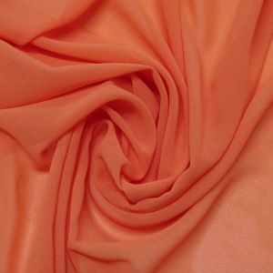 Tecido Crepe Georgete Premium Toque De Seda, Cor Laranja , Pantone: 16-1546 TCX Living Coral 