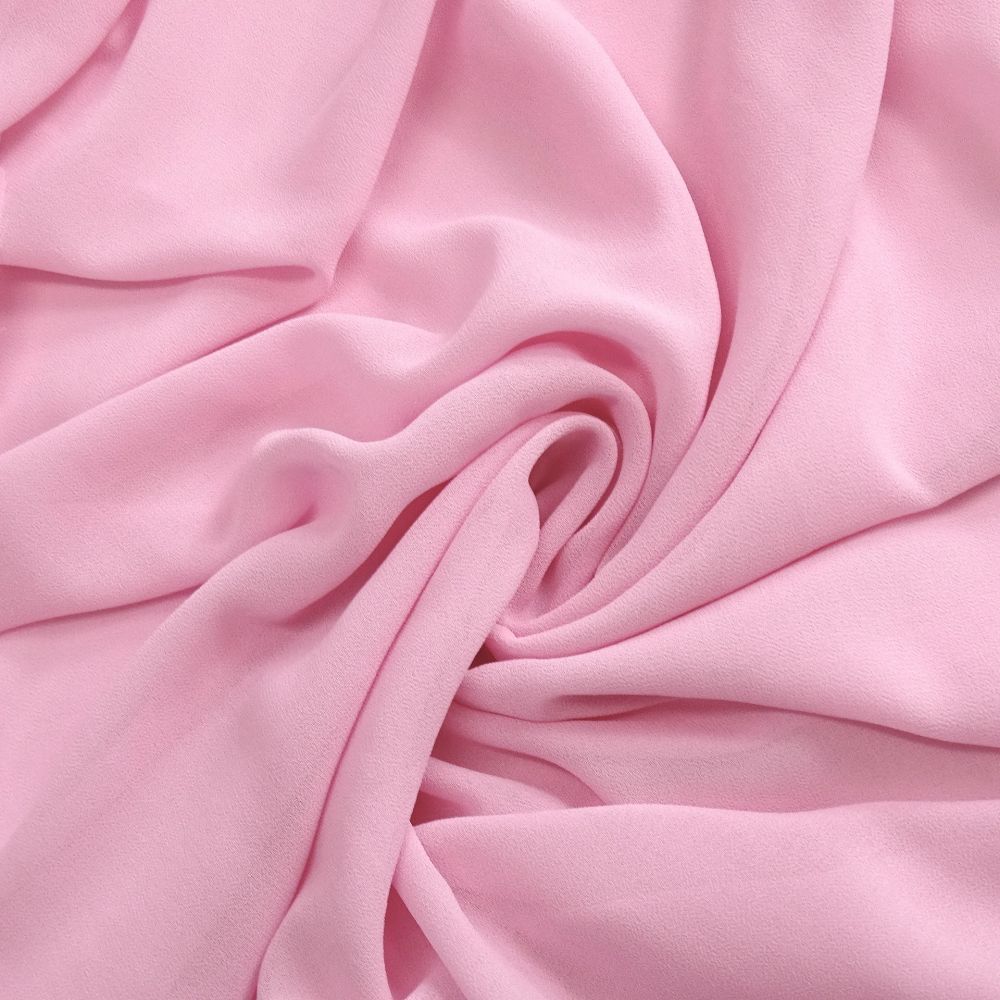 Tecido Crepe Georgete Premium Cor Rosa bebê Pantone 13-2806 TCX Pink Lady