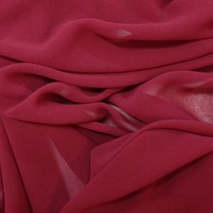 Tecido Crepe Georgete Premium Toque Seda, Cor Vermelho Marsala Pantone: 19-1656 TCX Rio Red 