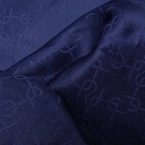 Tecido Jacquard De Alfaiataria Acetinado Italiano, Maquinetado Cor Azul 