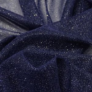 Tecido Microtule De Glitter Cor Azul Marinho Noite, Pantone: 19-3921 TCX Black Iris  