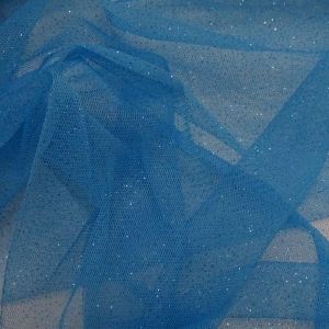 Tecido Microtule De Glitter Cor Azul Piscina, Pantone: 16-4427 TCX Horizon Blue 