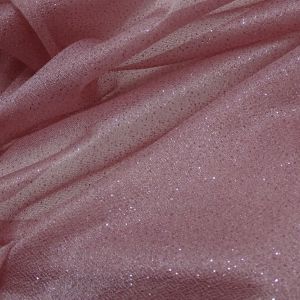 Tecido Microtule De Glitter Cor Rosê Blush, Pantone: 15-1614 TCX Rose Elegance 