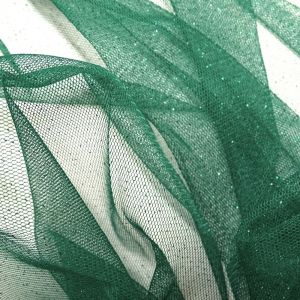 Tecido Microtule De Glitter Cor Verde Bandeira, Pantone: 18-5633 TCX Bosphorus  