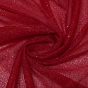 Tecido Microtule De Glitter Cor Vermelho Intenso, Pantone: 19-1757 TCX   