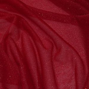 Tecido Microtule De Glitter Cor Vermelho Intenso, Pantone: 19-1757 TCX   