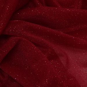 Tecido Microtule De Glitter Cor Vermelho Intenso, Pantone: 19-1757 TCX   