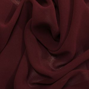 Tecido Mousseline Dior Toque De Seda Cor Vermelho Marsala  Pantone 19-1525TCX Port 