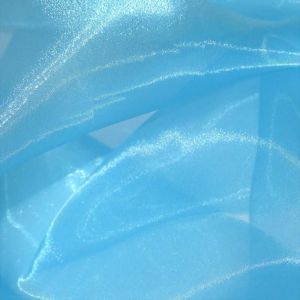 Tecido Organza Cristal Cor Azul Celeste Intenso 